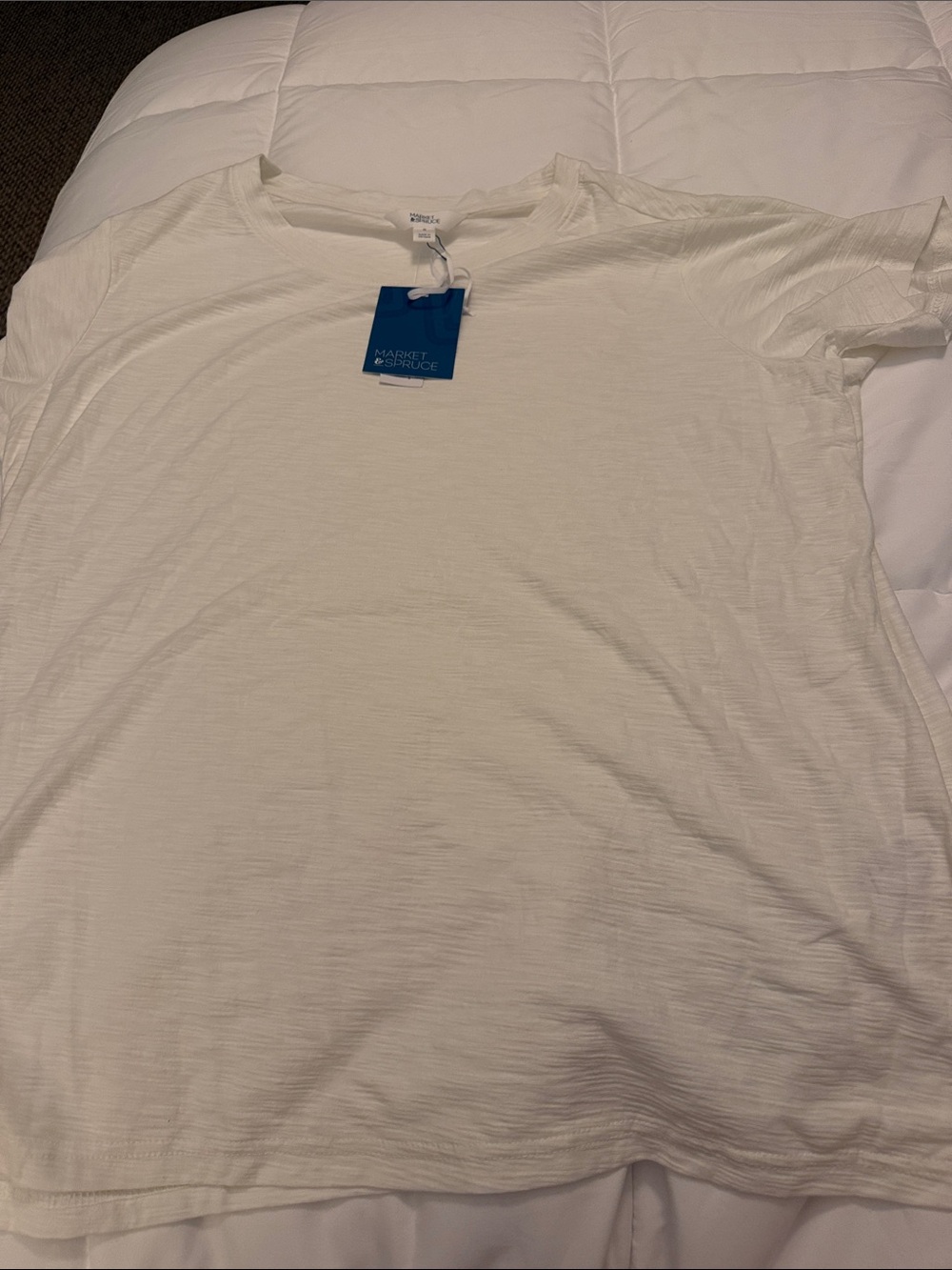 Market & Spruce Cream Short Sleeve Slub Crew Tee Size 1X. NWT